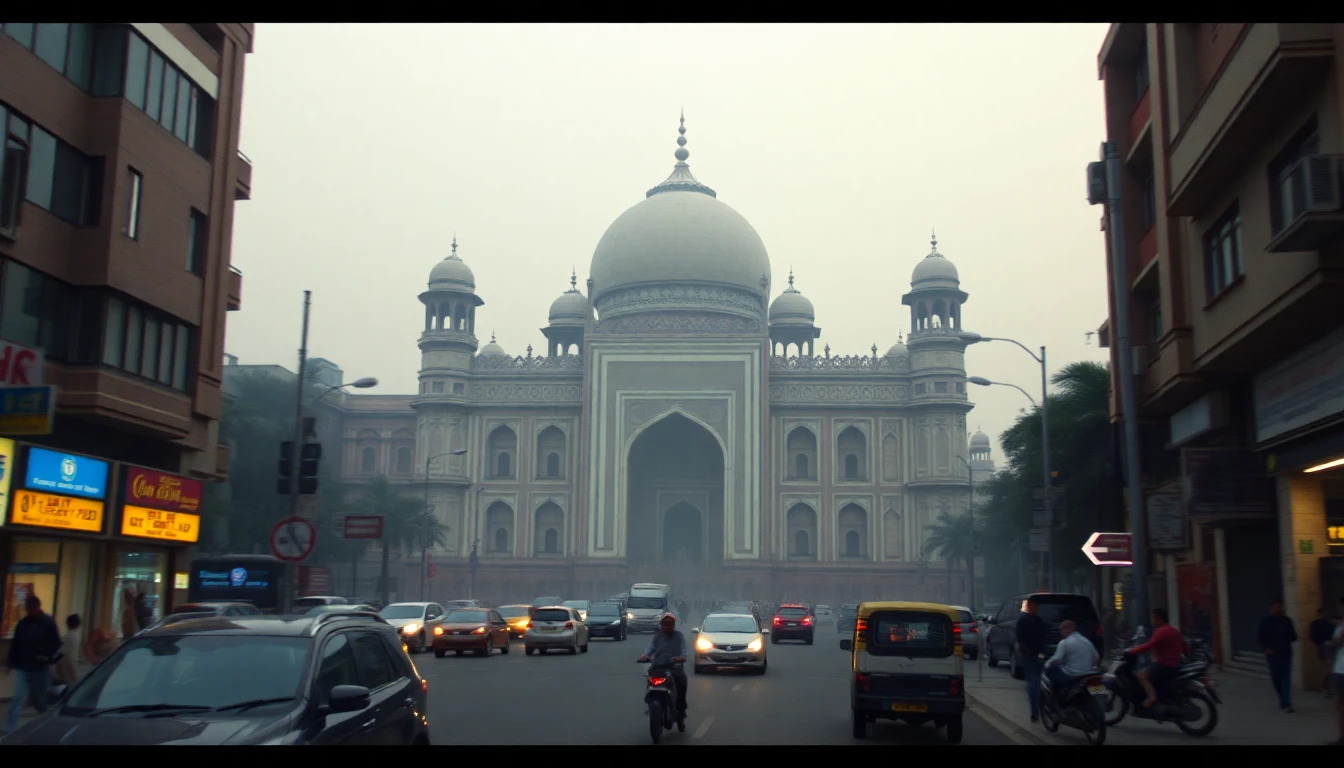 A street in Delhi with phantom architecture
